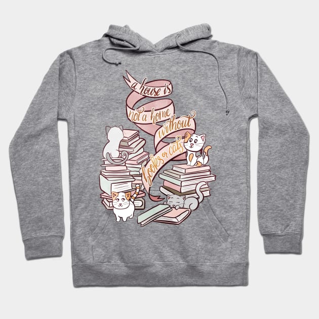 BOOKS AND CATS Hoodie by Catarinabookdesigns